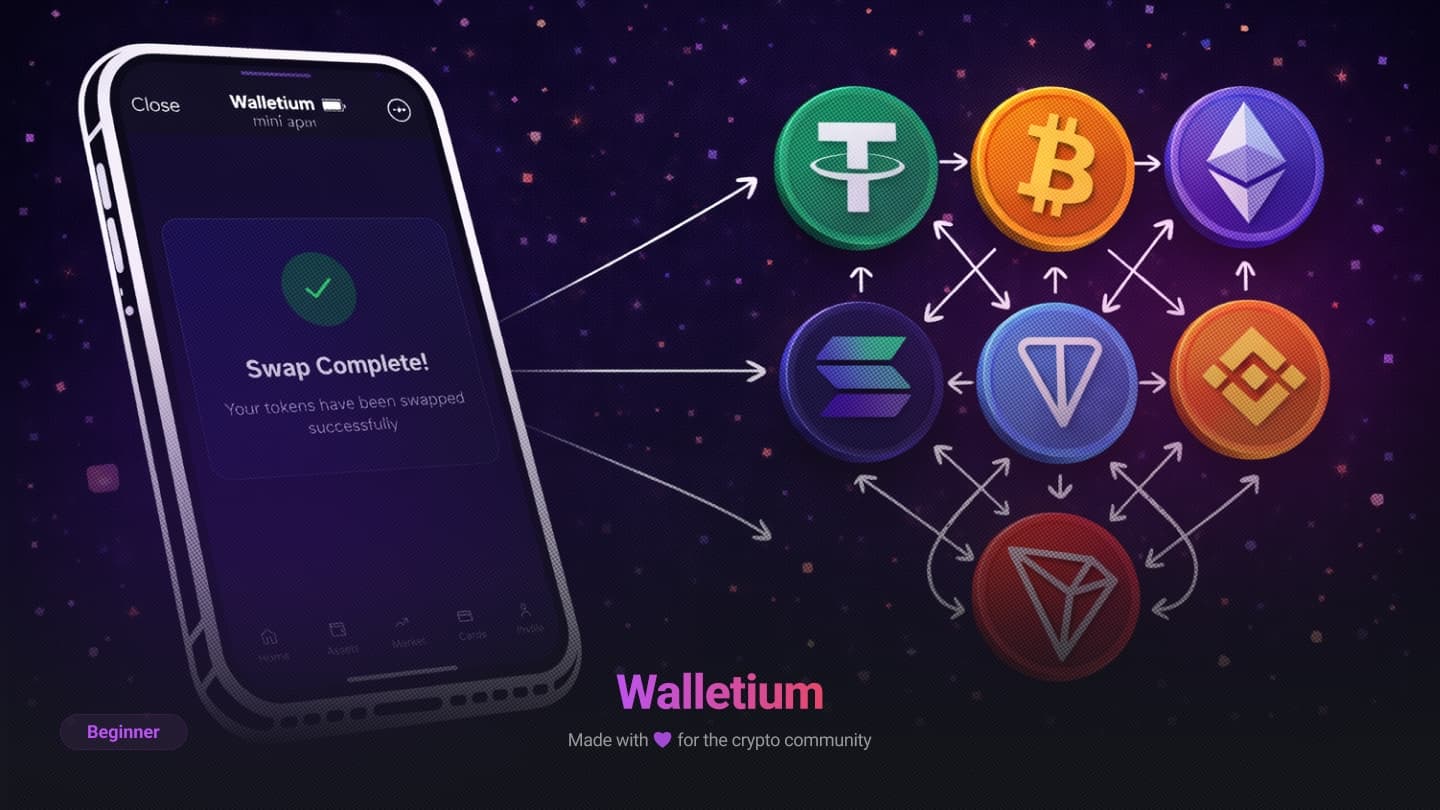 Cómo intercambiar criptomonedas en Walletium: Guía paso a paso (2026)