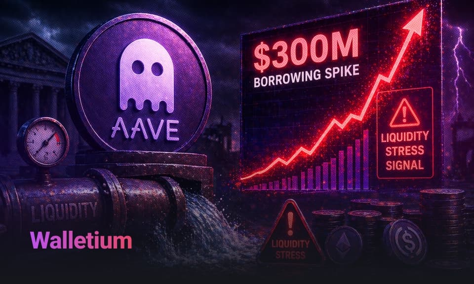 ارتفاع اقتراض Aave بقيمة 300 مليون دولار: إشارة ضغط سيولة
